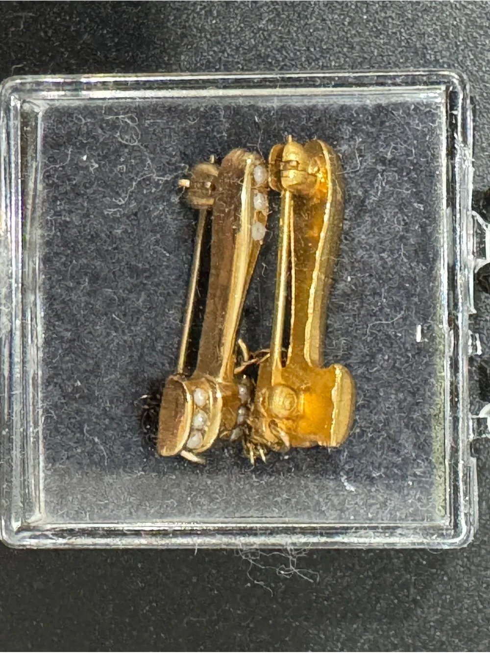 10K Gold Gavel Pin with Seed Pearls Pin